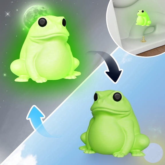 2 Pack Decorative Toilet Bolt Covers – Cute Frog Design, Glow in the Dark Green Plastic Toilet Bolt Caps