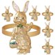 thumbnail image 1 of 6Pcs Easter Rabbit Napkin Rings Cute Animal Rabbit Shape Decorative Napkin Rings Holders, 1 of 2