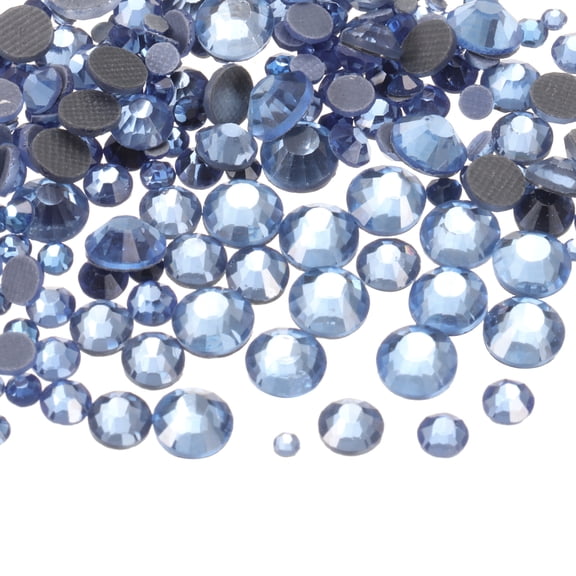 400 Pcs Hotfix Rhinestones Flatback Crystal Glass Gems with Clear Bag Nail Art Kit for Crafts Clothes DIY Decoration 5 Sizes (SS6-SS20 Set, Light Blue)