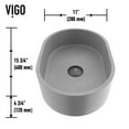 thumbnail image 7 of VIGO Giralda Gothic Gray Concreto Stone 16 in. L x 11 in. W x 5 in. H Oval Vessel Bathroom Sink, 7 of 7
