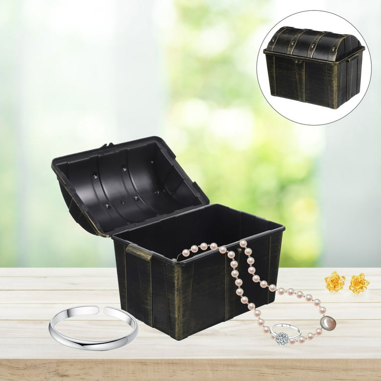 REACHISE Small Pirate Treasure Chest Antique Kids Toy Storage Box