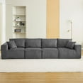 thumbnail image 2 of OUTGOODS Modular Cloud Sectional 137", 4-Seater Corduroy Sofa w/Sleeper, Gray, 2 of 7
