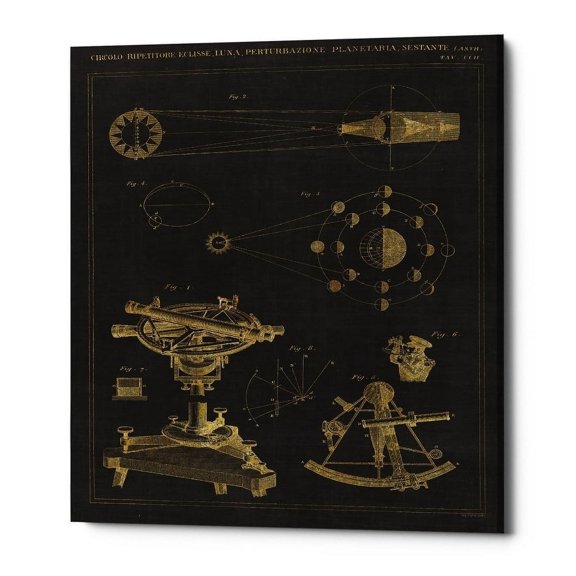 Epic Graffiti "Astronomical Chart II" by Wild Apple Portfolio, Giclee Canvas Wall Art, 12"x16" 12" x 16"
