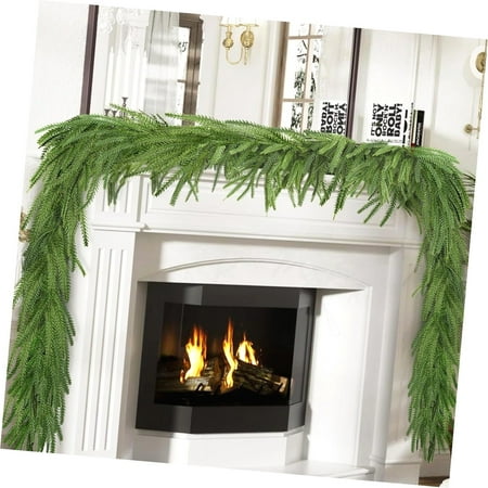 SKYSONIC 4 Pcs 9 Ft Artificial Norfolk Pine Garlands, Touch Norfolk Pine Garland, Realistic Christmas Greenery for Table, Mantle, Wall, Indoor,