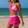 thumbnail image 6 of qucoqpe Womens Bikini Sets Color Block Two-piece Bathing Suit Summer Fashion Casual Beach Swimsuit, 6 of 7