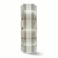 thumbnail image 3 of Edward Mirell Titanium w/Sterling Silver Textured Line Step Edge 7.5mm Band, 3 of 7