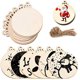 thumbnail image 2 of Adornos de árbol de Navidad de madera, decoración navideña de copos de nieve de alce personalizada, regalo de Navidad pintado a mano, 2 of 4