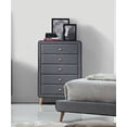 thumbnail image 2 of ACME Valda Commode Rembourrée à 5 Tiroirs en Tissu Gris Pâle, 2 of 3