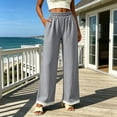 thumbnail image 6 of YuXingFu Womens Linen Pants Women Petite Relaxed Palazzo - Cargo Pocket Summer Gray S, 6 of 7