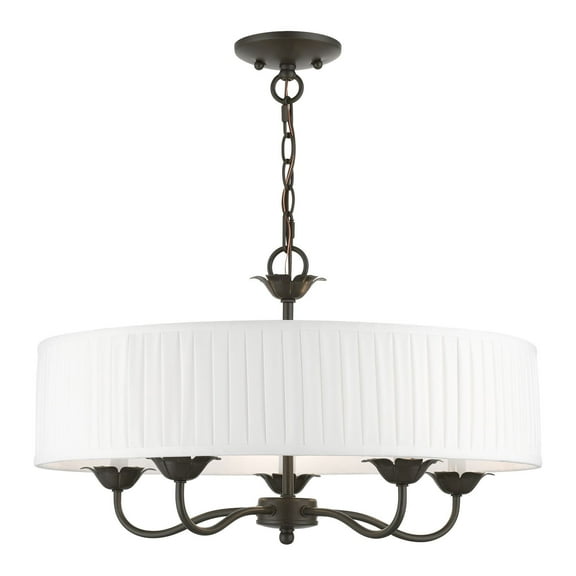 41775-92 Livex Lighting Edinburgh - 5 Light Pendant In Transitional Style-14 Inches Tall and 23 Inches Wide-English Bronze Finish    -Traditional