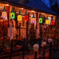 thumbnail image 4 of Halloween 8 Pcs Lighted Hanging Witch Ghost Hats Decorations, Halloween Indoor Outdoor Remote Control String Lights 8 Lighting Modes, Glowing Witch Hat for Garden, Yard, Tree, 4 of 6