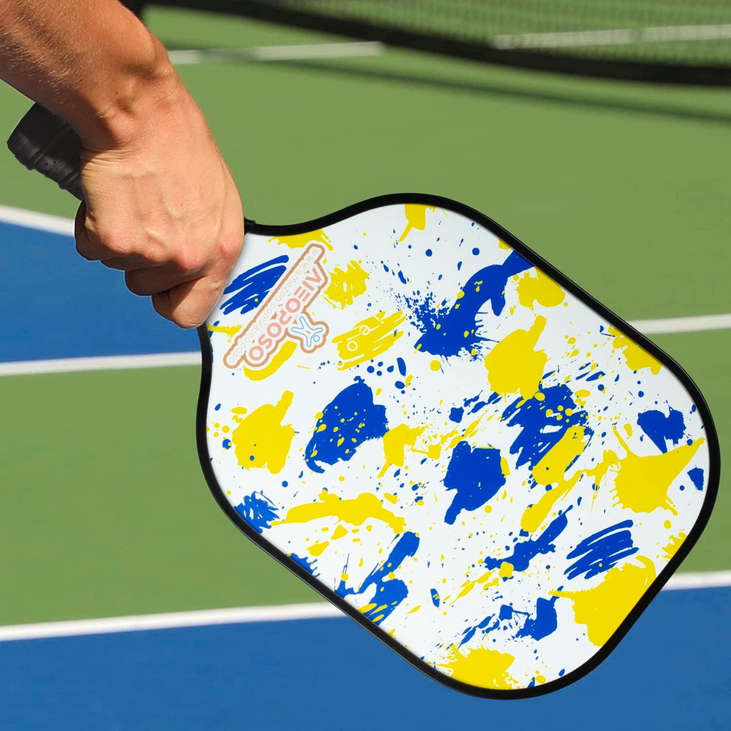 Aieoposo Pickleball Paddles, Pickleball Gift, Fiberglass Pickleball Rackets, Wristbands and Pickleball Cover - Indoor & Outdoor Pickleball Set for Beginners & Intermediate Players