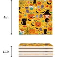 thumbnail image 3 of RYLABLUE Halloween Party Set of 4 Coaster for Drinks, Absorbent Ceramic Stone Coasters Cup Mat with Cork Base for Home Kitchen Room Coffee Table Bar Decor, 3 of 4
