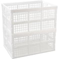 thumbnail image 7 of Bilot 2-Pack Large Plastic Collapsible Storage Crate, 42 L Folding Storage Basket, White, 7 of 7