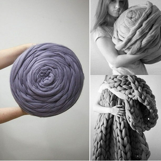 Chunky Chenille Knitting Yarn,Chunky Chenille Yarn for Arm Knitting Blanket  Hat Scarf,Rice White Chunky Blanket Yarn,Hand Knitting Yarn,250g/8 oz