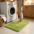 thumbnail image 7 of Bathroom Rug - 16''x24'' Absorbent and Soft Microfiber Shaggy Bath Mat, Non-Slip Machine Washable Bath Rug - Green, 7 of 7