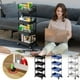 thumbnail image 1 of XWSHYW Almacenamiento de Ropa y Guardarropa Carrito de Almacenamiento Rodante 4 Niveles con Ruedas: Organizador de Plástico para Varias Habitaciones de Cocina, Sala de Estar, Oficina y Baño, 1 of 7