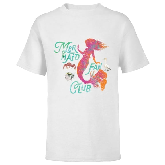 Disney The Little Mermaid Fan Club Ariel and Friends - Short Sleeve T-Shirt for Kids - Customized-White