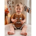 thumbnail image 5 of Cjfdfy Toddler Baby Girl Halloween Outfit Infant Baby Girls Summer Fall Clothes 6 12 18 24 Months 2 3 4 Years Pumpkin Face Print Ruffled Trim Short Sleeve T Shirt Tops and Camouflage Shorts Set, 5 of 9