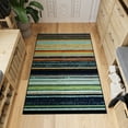 thumbnail image 2 of Ottomanson Striped Area Rug 3'3" x 5' - Non Slip Low Pile Carpet, Multicolor, 2 of 11