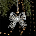 thumbnail image 1 of Adorno colgante navideño de plástico brillante | Pequeño adorno navideño blanco para hacer tú mismo, 10 x 12 cm, ligero, para colgar en el árbol | Decoración navideña para ventana y chimenea, 1 of 6
