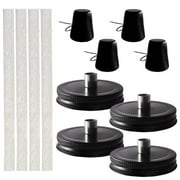SHZONS Torch Canister Masons Jar Tabletop Torch Kits Fiberglass Wicks Decorative Outdoor Lamp Longlife Stainless Steel Lid Garden Decor for Adults & Yard thrifty