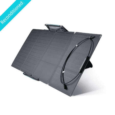 EcoFlow 110W Portable Solar Panel for Power Station,Foldable Solar Charger with Adjustable Kickstand, Waterproof IP67 for Outdoor Camping,RV,off Grid System,Used,Certified Reconditioned