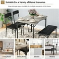 thumbnail image 4 of Twister.CK Dining Table Set for 4, Kitchen Table and Chairs, Rectangular Kitchen Table Set with Upholstered Bench, for Small Space, Apartment, Gray, 4 of 8