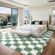 thumbnail image 2 of Alfombra FALARK a cuadros para dormitorio, 120 x 180 cm, color verde salvia y blanco, 2 of 8
