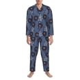 thumbnail image 3 of Picia Sunflowers Pattern Men’s Long-Sleeve Sleepwear Set - Soft 2-Piece Loungewear with Pockets, Comfy PJs for Relaxing Nights-Medium, 3 of 7