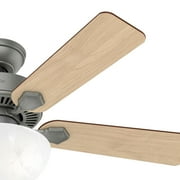 Hunter - Swanson Indoor Ceiling Fan With Light, 44-inch, Matte Silver, Casual-style, 3-speed WhisperWind Motor, 50904, for living rooms, bedrooms, home offices, kitchens