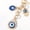 Golden, variant on 1pc Hamsa Hand & Evil Eye Charm Keychain - Turkish Hamsa Hand Design with Blue Gemstone Accents, Durable Zinc Alloy Keyring for Women & Men, Fashion Accessory for Handbags, Keys, Bags, Keychain Charm