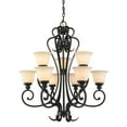thumbnail image 3 of Wry Lighting Torbellino 9-light Chandelier in Cordoban Bronze, 3 of 5