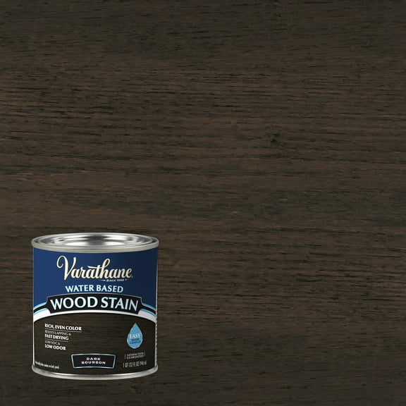 Dark Bourbon, Varathane Water-Based Wood Stain-384354, Half Pint