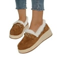 thumbnail image 5 of Wowcloth Women's Fleece-Lined Loafers – Warm and Comfortable Low-Cut Design with Metal Chain Detail and Platform Sole for Casual Everyday Wear, 5 of 9