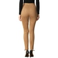 thumbnail image 3 of FAB CURVES Women's Faux Suede Leggings High Waisted Stretch Slim Pants XS Brown, 3 of 6