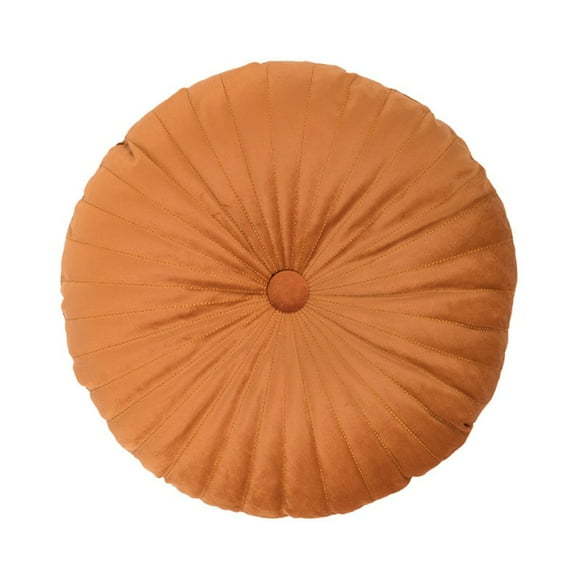 Coussin Décoratif Rond en Velours Plissé en Forme de Citrouille, Coussin de Canapé, Coussin de Sol pour Sofa, Chaise, Lit, Voiture, Maison