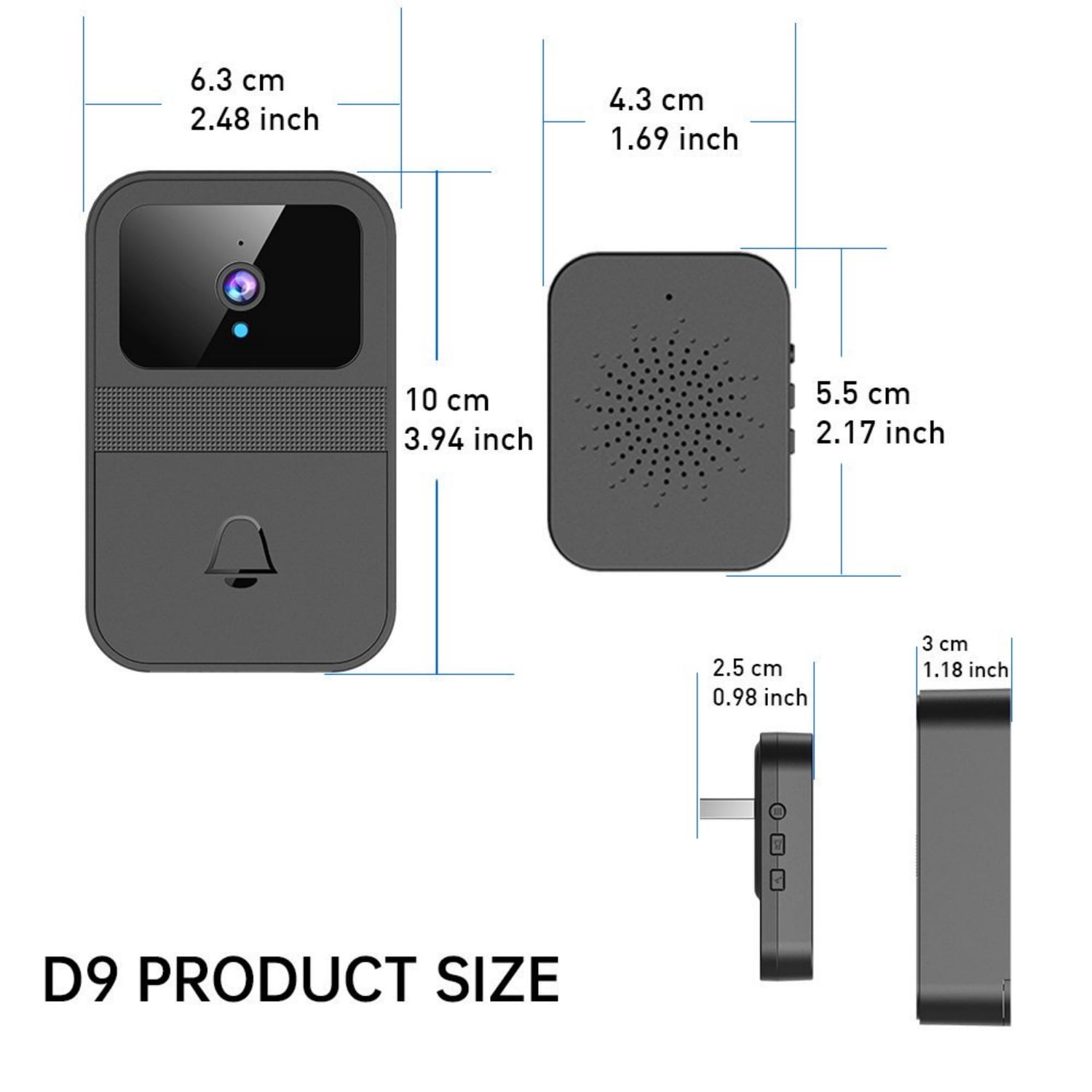 Color visual smart doorbell with 300K resolution camera for home security monitoring