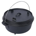 thumbnail image 3 of Cast Iron Dutch Oven with Skillet Lid - 12 Quart Camping Pot for Outdoor Cooking, 3 of 9