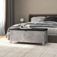thumbnail image 1 of vidaXL Storage Box with Cushion Concrete Grey 105x40x45 cm Engineered Wood, 1 of 4