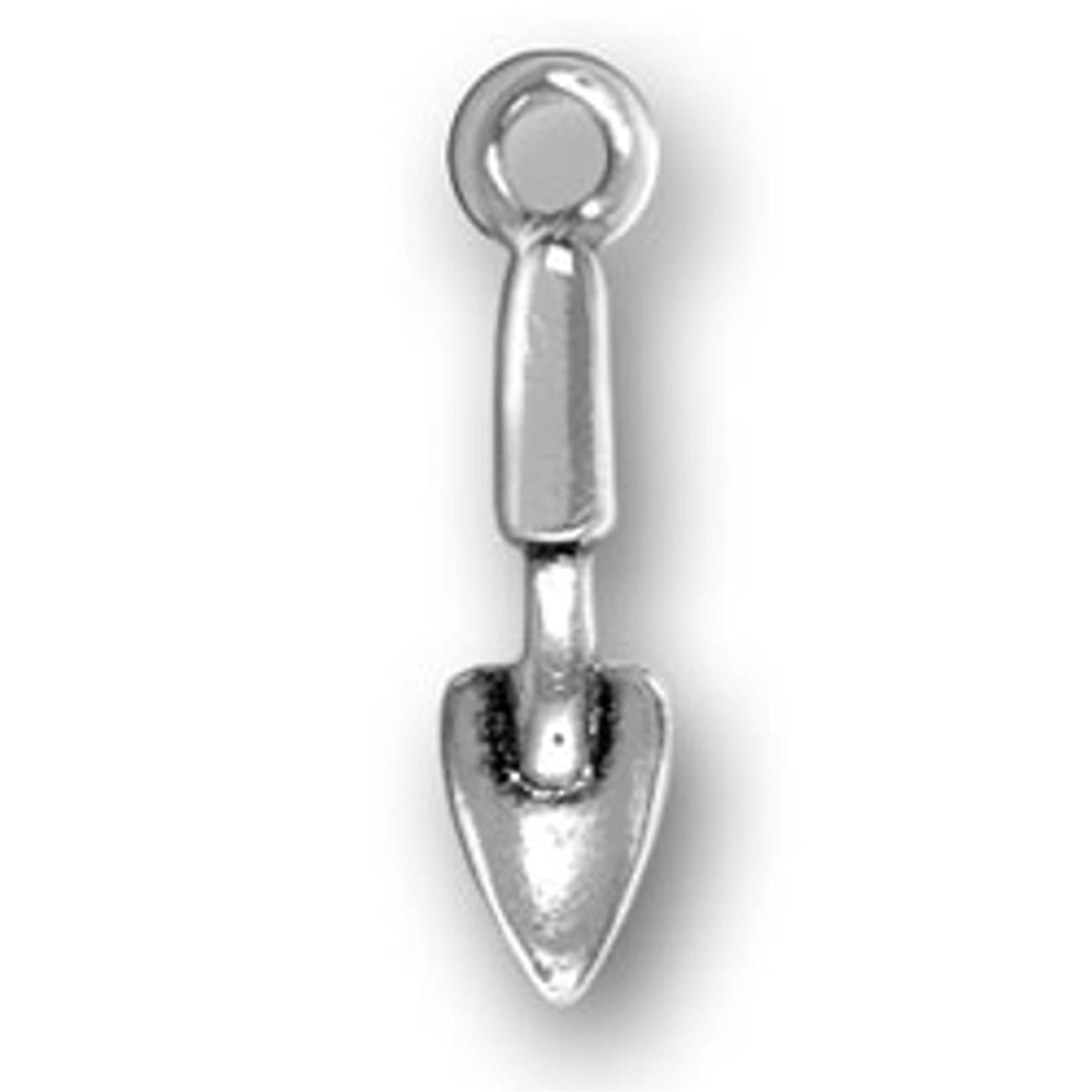Sterling Silver Womens 1mm Box Chain 3D Gardening Trowel Shovel Tool Pendant Necklace