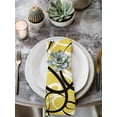 thumbnail image 2 of Yellow Geometric Cloth Napkins Set of 8 Reusable Dinner Napkins, Farmhouse Abstract Black White Striped Cocktail Napkin Washable Table Napkins for Wedding/Holiday Party/Baby Shower 20"x20", 2 of 7