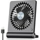 thumbnail image 1 of Ventilador USB, ventilador de escritorio pequeño ultrasilencioso con viento fuerte, inclinación de 220°, plegable, 3 velocidades ajustables, con cable USB-C, ventilador personal de escritorio negro, 1 of 3