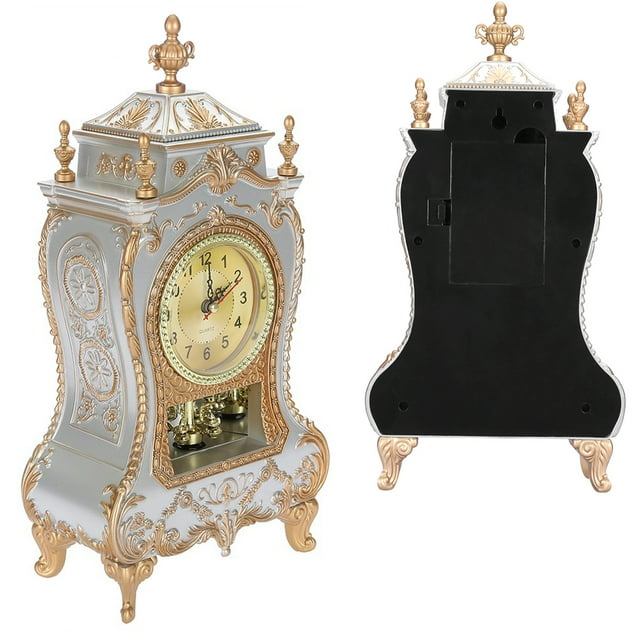 Vintage Style Plastic Table Clock Antique Decorative Desk Alarm Clock