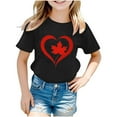thumbnail image 2 of Zwiiyzr Summer Boys Girls T-Shirt "Happy Day Canada Day" Graphic Crewneck Short Sleeve Printed Tee Shirt Tops for Kids Teens 3-12 Years Black, 2 of 4