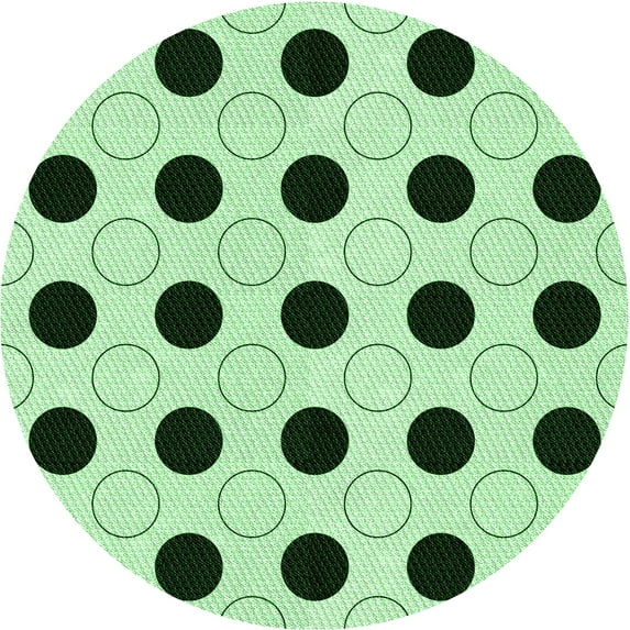 Ahgly Company Indoor Round Patterned Mint Green Area Rugs, 6' Round