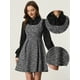 thumbnail image 2 of Vestido de Tweed para Mujer sin Mangas con Cuello Cuadrado Negro M, 2 of 6