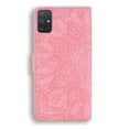 thumbnail image 3 of Mantto Cases for Samsung Galaxy A71 5G Magnetic Wallet Case for Women Card Holder Flip Cover Embossed Mandala Flower Kickstand PU Leather Magnetic Folio with Strap, Pink, 3 of 8