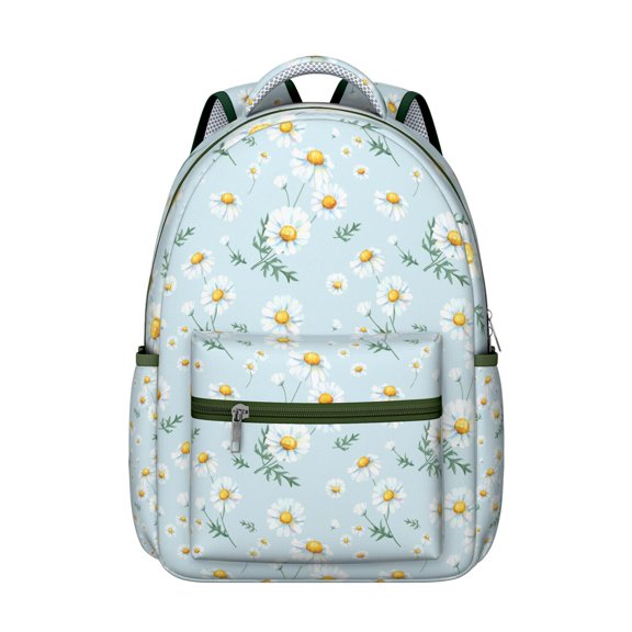 "Floral Symphony Backpack with Sunflower Print - Durable Bookbag for College Students, Features Multiple Organizational Pockets & Comfortable Straps"