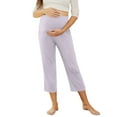 thumbnail image 4 of Vividxx Yoga Solid Color Women Capri Trousers Workout Pregnancy Maternity Capri Pants With Pocket Cozy Mother-to-be Pants, 4 of 9